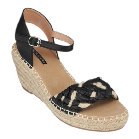 G.C. Shoes Shoes - GC Shoes Women's Cati Espadrille Wedge Sandals Black Size 10 M
